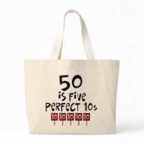50th birthday gifts, 50 is 5 perfect 10s! canvas bags