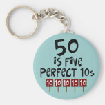 50th birthday gifts, 50 is 5 perfect 10s! key chains