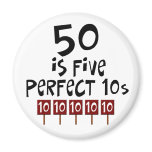 50th birthday gifts, 50 is 5 perfect 10s! magnet