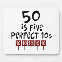 50th birthday gifts, 50 is 5 perfect 10s! mouse mat