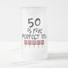 50th birthday gifts, 50 is 5 perfect 10s! coffee mugs