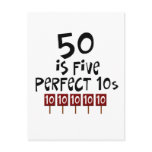 50th birthday gifts, 50 is 5 perfect 10s! post cards