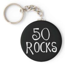 50th birthday gifts, 50 ROCKS Key Chain