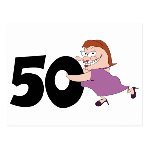 50th Birthday Ts Funny Cartoon Birthday Postcard Zazzle 