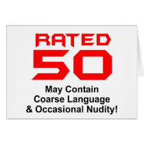 50th Birthday Gifts, Rated 50! cards