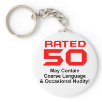 50th Birthday Gifts, Rated 50! Key Chains