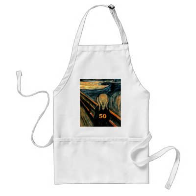 50th Birthday Gifts, The Scream 50! Aprons by 50thbirthdaygifts
