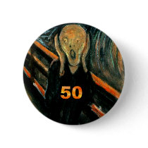 50th Birthday Gifts, The Scream 50! Pins