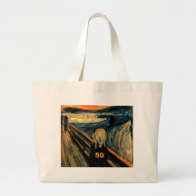 50th Birthday Gifts, The Scream 50! Canvas Bags