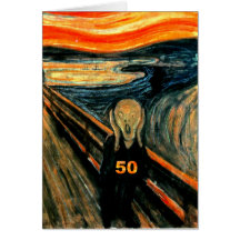 50th Birthday Gifts, The Scream 50! Cards