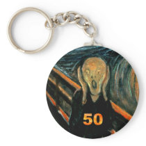50th Birthday Gifts, The Scream 50! Keychain