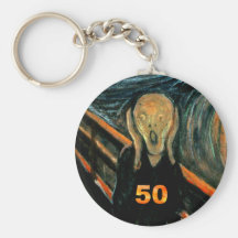 50th Birthday Gifts, The Scream 50! Keychain