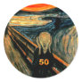 50th Birthday Gifts, The Scream 50! Round Sticker