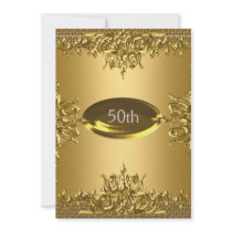 50th Birthday Gold Party Invitation