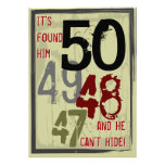 50th Birthday Grungy Countdown Party Invitation