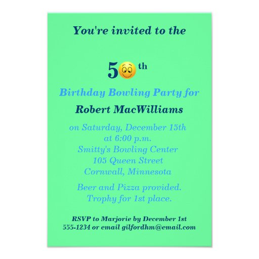 50th Birthday Happy Face Party Invitation
