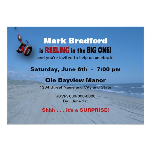 50TH Birthday Invitation - Fishing