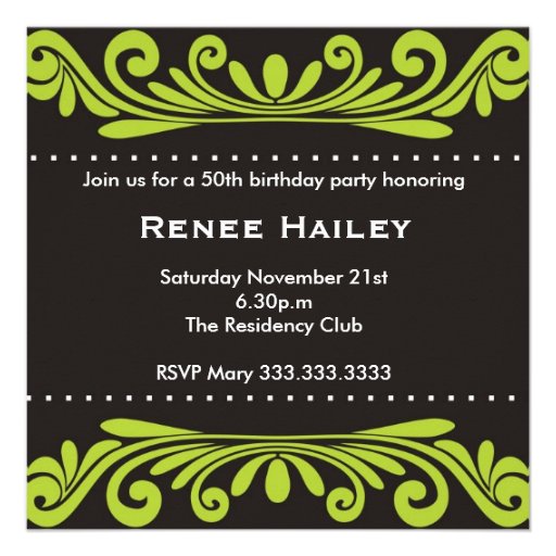 50th Birthday Invitation - Flourishes