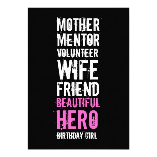 50th Birthday Invitation - Mom Volunteer Hero