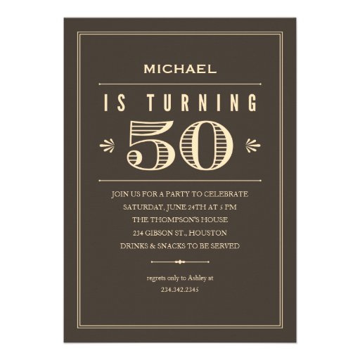 50th Birthday Invitations for Men