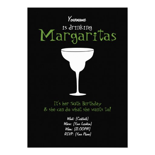 50th Birthday - Margarita vs Cake Custom Invites