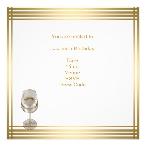 50th Birthday Mens Sepia Gold Cold Drinks Man Custom Invitations