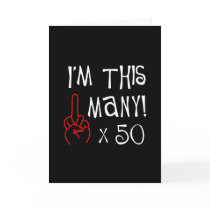 50th birthday Middle Finger Salute Greeting Card