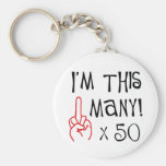 50th birthday Middle Finger Salute Key Chain