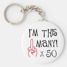 50th birthday Middle Finger Salute Key Chain