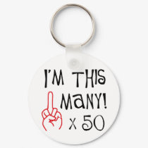 50th birthday Middle Finger Salute keychains