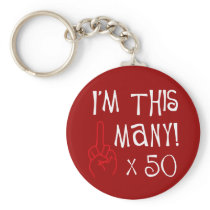 50th birthday Middle Finger Salute Keychain