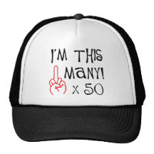 50th birthday Middle Finger Salute Mesh Hats