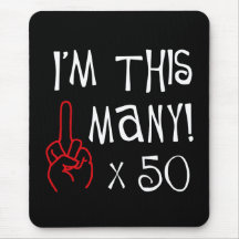 50th birthday Middle Finger Salute Mouse Mat