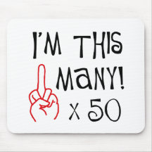 50th birthday Middle Finger Salute Mouse Mats