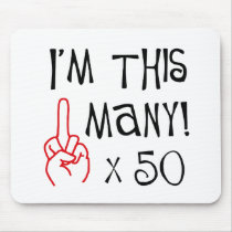 50th birthday Middle Finger Salute Mouse Mats