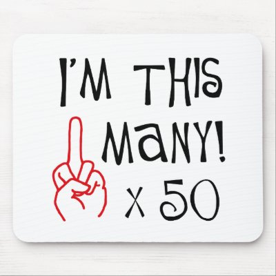 50th birthday Middle Finger Salute Mouse Mats by 50thbirthdaygifts_