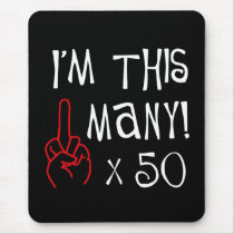 50th birthday Middle Finger Salute Mouse Mat