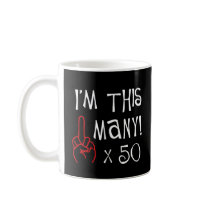 50th birthday Middle Finger Salute Mug