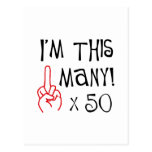 50th birthday Middle Finger Salute Post Card
