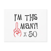 50th birthday Middle Finger Salute Post Cards