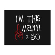 50th birthday Middle Finger Salute Postcard