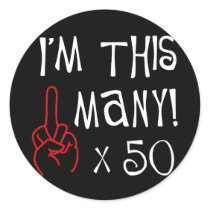 50th birthday Middle Finger Salute stickers
