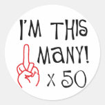 50th birthday Middle Finger Salute Stickers