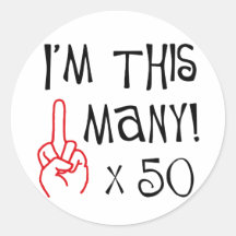 50th birthday Middle Finger Salute Stickers