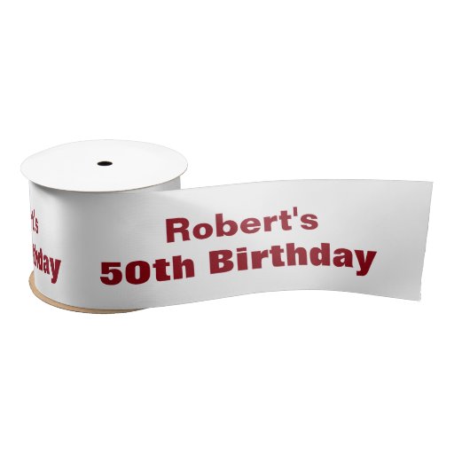 50th birthday or any year custom color a07 satin ribbon 50th birthday ribbon