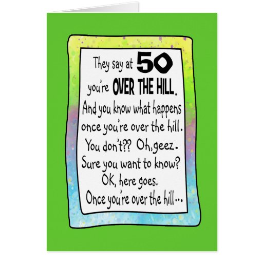 50th Birthday Over The Hill Cards Zazzle 