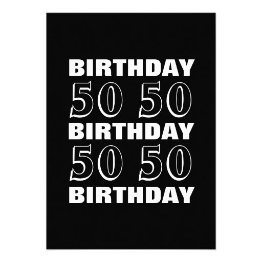 50th Birthday Part Modern Red Silver Black W1792A Card