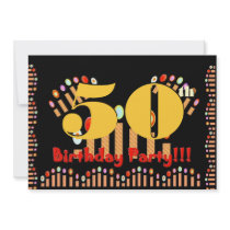 50th Birthday Party Candles Invitation Template