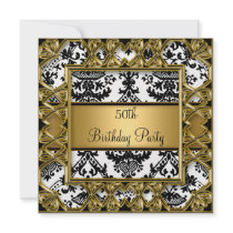 50th Birthday Party Classic Damask Invitation