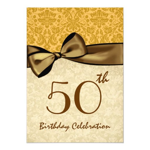 50th birthday card template 50th birthday gold damask bow template w844 card 50th birthday card template 50th birthday gold damask bow template w844 card